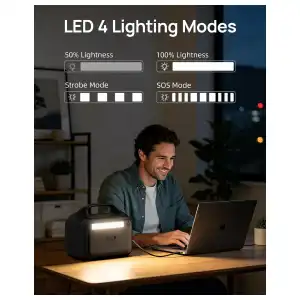 DaranEner NEOX 192Wh 300W con Panel Solar 30W – Estación de Energía Portátil LiFePO₄ para Apagones miniatura 6