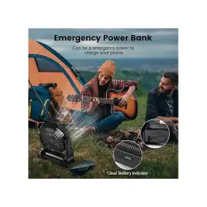 Ventilador Recargable Odoland 20000mAh con Linterna LED y 4 Velocidades miniatura 4