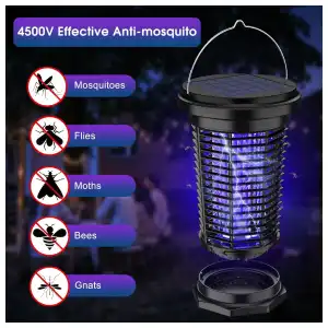 Mata Mosquitos Eléctrico PALONE Solar 4500V con USB-C, Luz LED y Panel Externo miniatura 8