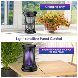 Mata Mosquitos Eléctrico PALONE Solar 4500V con USB-C, Luz LED y Panel Externo miniatura 6