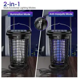 Mata Mosquitos Eléctrico PALONE Solar 4500V con USB-C, Luz LED y Panel Externo miniatura 3