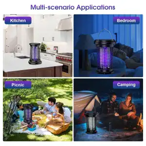 Mata Mosquitos Eléctrico PALONE Solar 4500V con USB-C, Luz LED y Panel Externo miniatura 2
