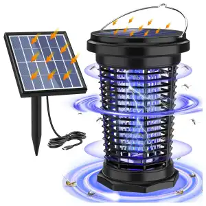 Mata Mosquitos Eléctrico PALONE Solar 4500V con USB-C, Luz LED y Panel Externo miniatura 1