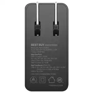 Cargador Best Buy Essentials 100W USB-C + USB-A de 2 Puertos Plegable miniatura 8