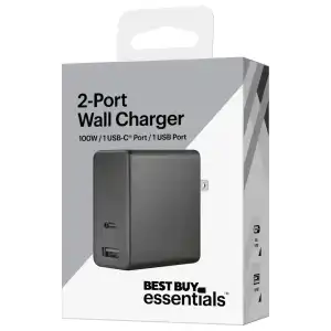 Cargador Best Buy Essentials 100W USB-C + USB-A de 2 Puertos Plegable miniatura 6