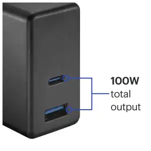 Cargador Best Buy Essentials 100W USB-C + USB-A de 2 Puertos Plegable miniatura 4