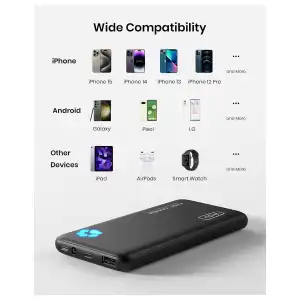 Power Bank INIU 10000mAh USB-C de Carga Rápida con Linterna, Diseño Ultrafino miniatura 6