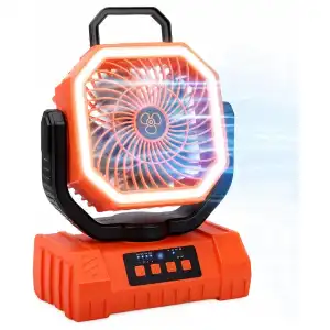 Ventilador Recargable FYGURSO 20000mAh con Luz LED, Oscilación y Control Remoto miniatura 1