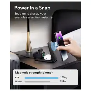 Cargador ESR 3 en 1 Plegable MagSafe para iPhone, Apple Watch y AirPods miniatura 8