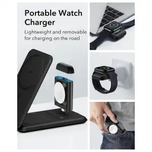 Cargador ESR 3 en 1 Plegable MagSafe para iPhone, Apple Watch y AirPods miniatura 5