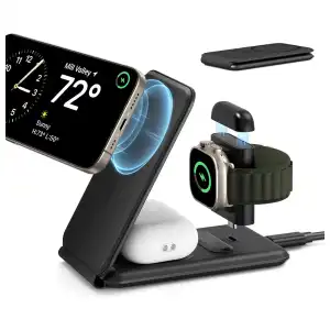 Cargador ESR 3 en 1 Plegable MagSafe para iPhone, Apple Watch y AirPods miniatura 1