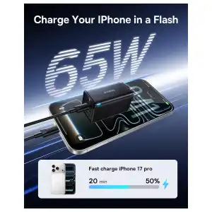 Cargador Baseus 65W GaN de 3 Puertos USB-C + USB-A con PPS miniatura 3