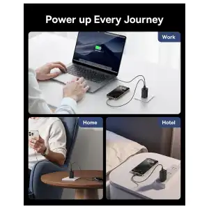 Cargador Baseus 65W GaN de 3 Puertos USB-C + USB-A con PPS miniatura 6
