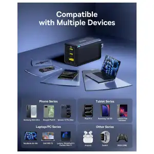 Cargador Baseus 65W GaN de 3 Puertos USB-C + USB-A con PPS miniatura 8