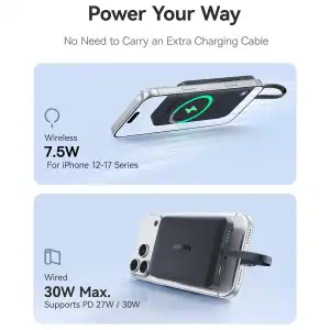 Power Bank Baseus MagSafe 10000mAh 30W con Cable USB-C Integrado miniatura 3