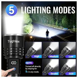 Linterna Tughlax TL004 recargable con pantalla LCD, zoom y 5 modos miniatura 3