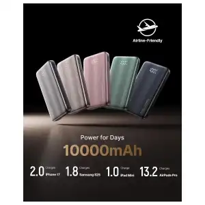 Power Bank INIU 10000mAh 45W GaN 3 en 1 con enchufe y cable USB-C integrado miniatura 7