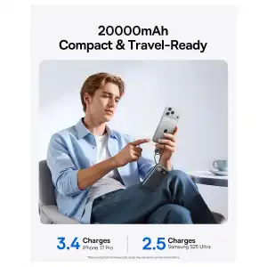Power Bank Baseus EnerFill FC11 20000mAh 45W con 2 cables USB-C integrados miniatura 4