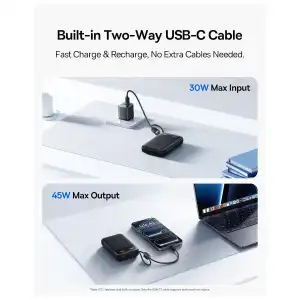 Power Bank Baseus EnerFill FC11 20000mAh 45W con 2 cables USB-C integrados miniatura 7
