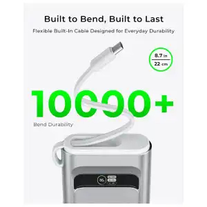 Power Bank TALIX 20000mAh 190W con USB-C 140W y cable integrado para laptop miniatura 8