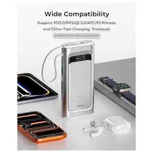 Power Bank TALIX 20000mAh 190W con USB-C 140W y cable integrado para laptop miniatura 7