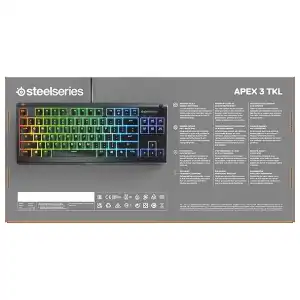 Teclado SteelSeries Apex 3 TKL RGB | Silencioso, Resistente al Agua, Anti-Ghosting miniatura 3