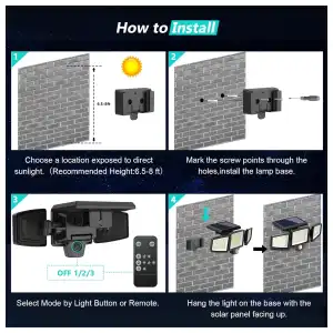 Tuffenough – Par de Luces Solares 2500 Lm con Sensor de Movimiento miniatura 6