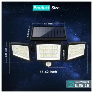 Tuffenough – Par de Luces Solares 2500 Lm con Sensor de Movimiento miniatura 3