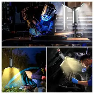 Luz de Trabajo Recargable con Trípode, 3 Cabezas LED y Bolsa miniatura 3