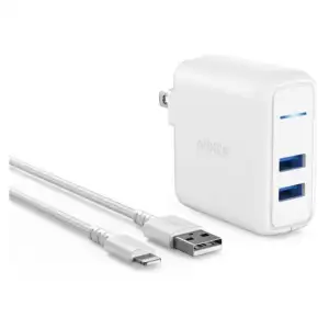 Cargador de Pared Anker 2 Puertos USB-A 24W + Cable Lightning MFi miniatura 1