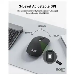 Mouse Inalámbrico Acer Slim USB 2.4G Portátil DPI Ajustable miniatura 2