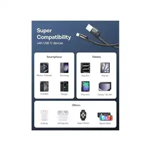 Cable USB A a USB-C Baseus 100W Retráctil 3.3ft miniatura 6