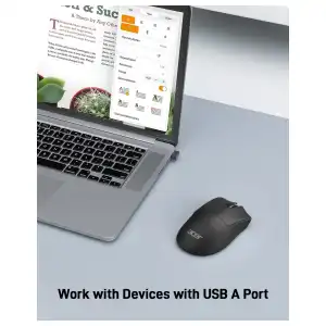 Mouse Acer Inalámbrico 1200 DPI con Receptor USB 2.4GHz – Negro miniatura 7