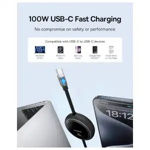 Cable Retráctil Baseus USB-C a USB-C 100W Carga Rápida miniatura 2