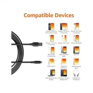 Cable USB-A a Lightning 3m AmazonBasics MFi miniatura 3