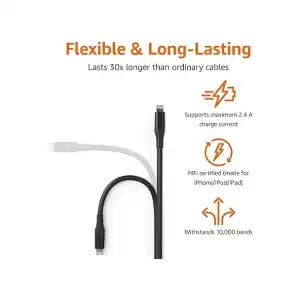 Cable USB-A a Lightning 3m AmazonBasics MFi miniatura 4