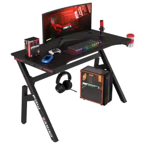 Mesa Gaming BestOffice 47" con Fibra de Carbono Roja miniatura 1