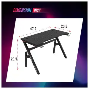 Mesa Gaming BestOffice 47" con Fibra de Carbono Roja miniatura 3
