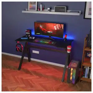Mesa Gaming BestOffice 47" con Fibra de Carbono Roja miniatura 2