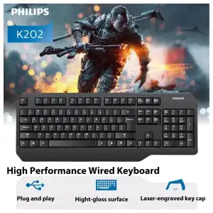 Combo Teclado y Mouse Philips SPT6202 USB miniatura 2