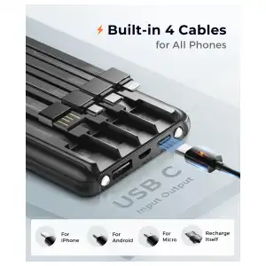 Power Bank JOYFAR 10,000mAh 22.5W con Cables Integrados miniatura 2