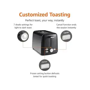 Tostadora Amazon Basics 2 Rebanadas 800W miniatura 2
